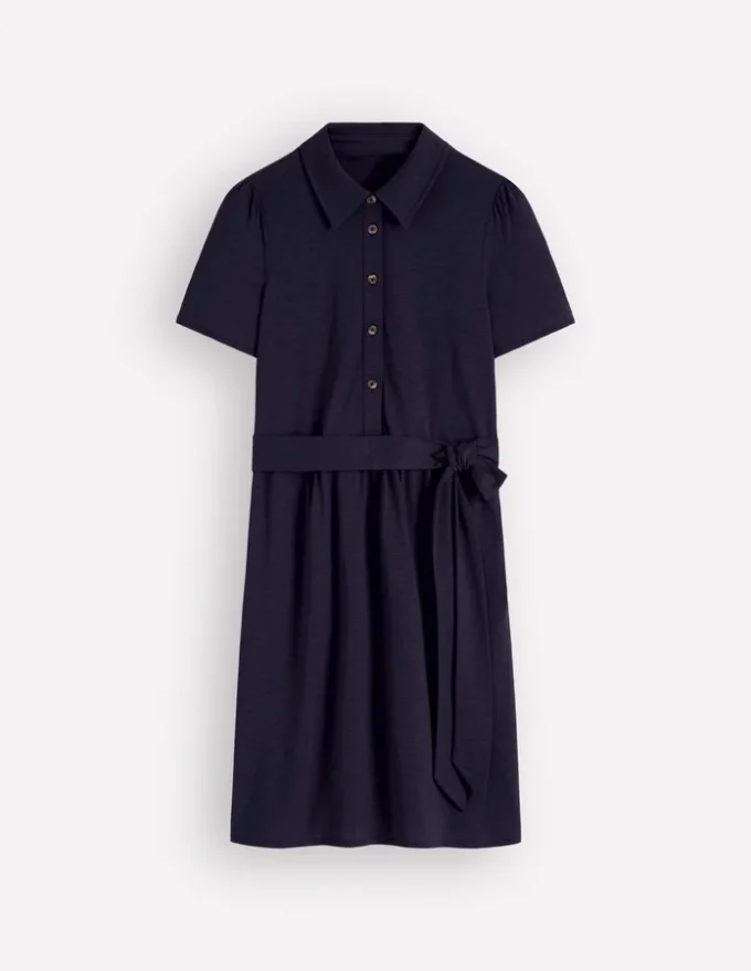 Patti Short Jersey Shirt Dress Navy Patti Short Jersey Shirt Dress Navy