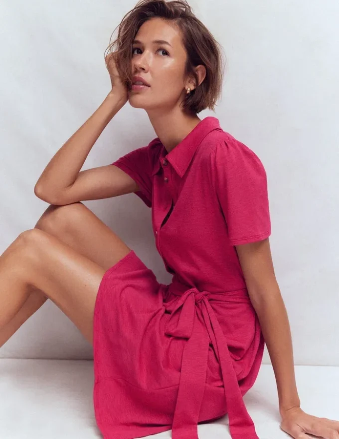 Patti Short Jersey Shirt Dress Sweet Cherry Patti Short Jersey Shirt Dress Sweet Cherry