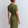 Patti Short Jersey Shirt Dress Woodland Green