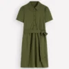 Patti Short Jersey Shirt Dress Woodland Green