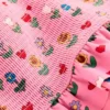 Peplum Smocked Bikini Almond Pink Sunflower Garden
