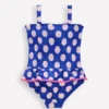 Peplum Smocked Swimsuit Bright Blue Polka Dot Peplum Smocked Swimsuit Bright Blue Polka Dot