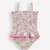 Peplum Smocked Swimsuit Chalk Pink Butterfly Floral Peplum Smocked Swimsuit Chalk Pink Butterfly Floral