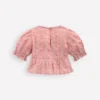Peplum Woven Top Almond Pink Broderie Peplum Woven Top Almond Pink Broderie