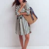 Pia Cotton Yoke Dress Blue Stripe Pia Cotton Yoke Dress Blue Stripe