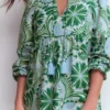 Pia Linen Yoke Tassel Dress Blue Euphoric Garden Pia Linen Yoke Tassel Dress Blue Euphoric Garden