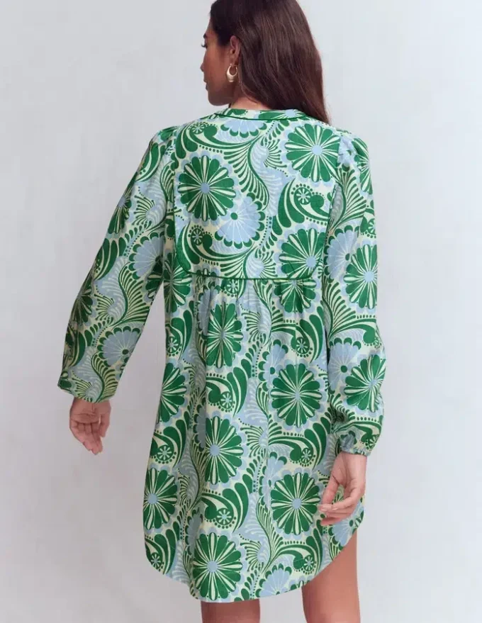 Pia Linen Yoke Tassel Dress Blue Euphoric Garden Pia Linen Yoke Tassel Dress Blue Euphoric Garden