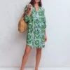 Pia Linen Yoke Tassel Dress Blue Euphoric Garden Pia Linen Yoke Tassel Dress Blue Euphoric Garden