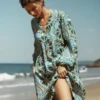 Pia Linen Yoke Tassel Dress Blue Euphoric Garden Pia Linen Yoke Tassel Dress Blue Euphoric Garden