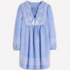 Pia Linen Yoke Tassel Dress Chambray Embroidery Pia Linen Yoke Tassel Dress Chambray Embroidery