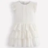 Pintuck Tiered Dress Soft Ivory