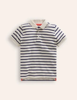 Piqué Polo Shirt Ivory/College Navy