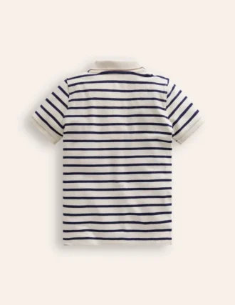 Piqué Polo Shirt Ivory/College Navy