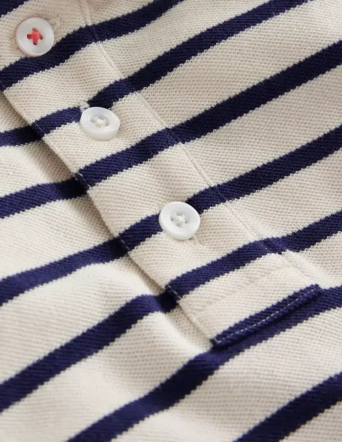 Piqué Polo Shirt Ivory/College Navy