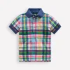 Piqué Polo Shirt Ivory, Pink & Green Madras Piqué Polo Shirt Ivory, Pink & Green Madras