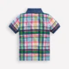 Piqué Polo Shirt Ivory, Pink & Green Madras Piqué Polo Shirt Ivory, Pink & Green Madras