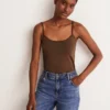 Plain Cami Top Deep Brown