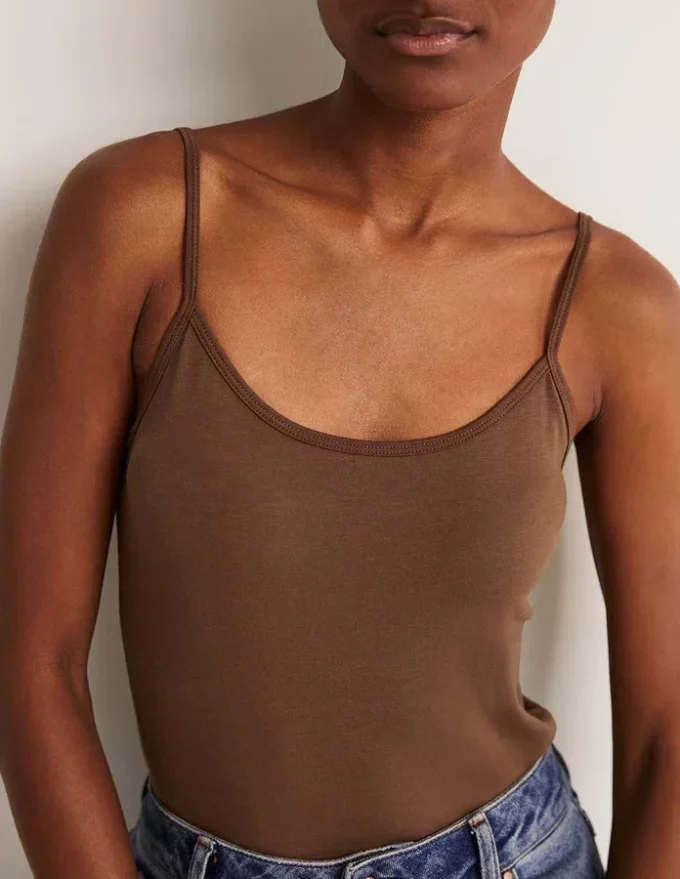 Plain Cami Top Deep Brown