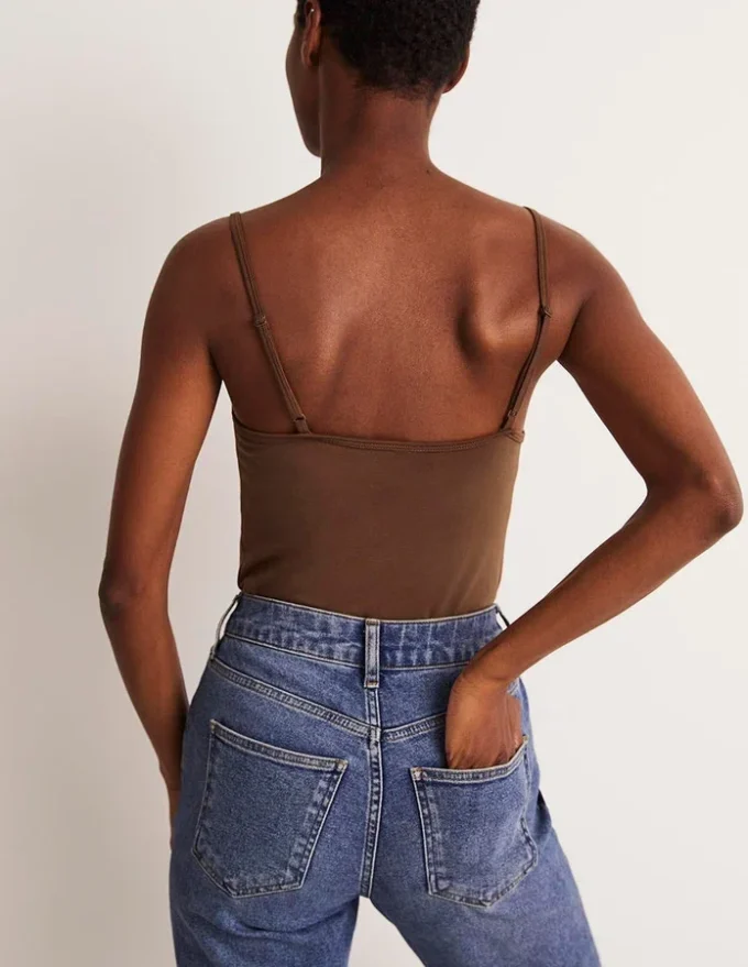 Plain Cami Top Deep Brown