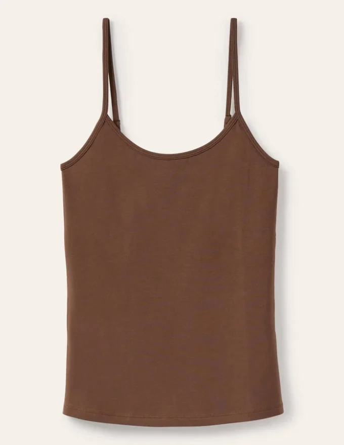 Plain Cami Top Deep Brown