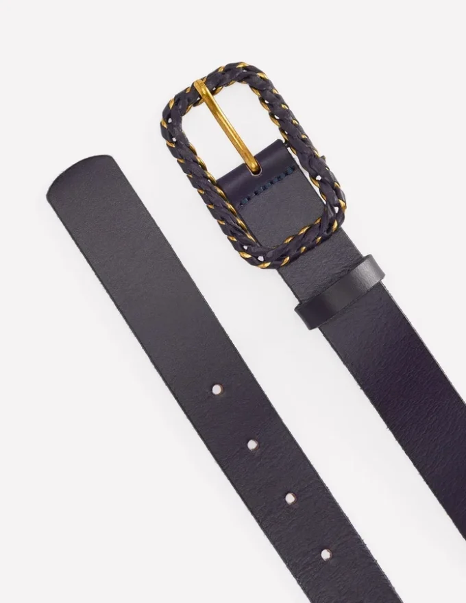 Plait Hardware Belt Navy Plait Hardware Belt Navy