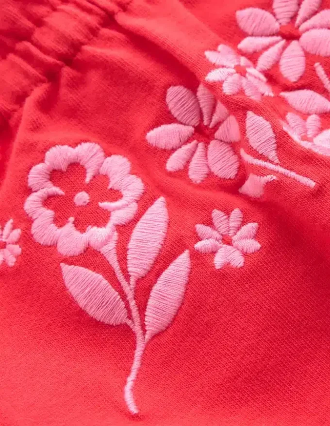 Plaited Strap Embroidered Tank Spicy Red Plaited Strap Embroidered Tank Spicy Red