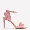Pleat Detail Heeled Sandal Almond Pink Pleat Detail Heeled Sandal Almond Pink