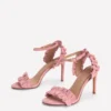 Pleat Detail Heeled Sandal Almond Pink Pleat Detail Heeled Sandal Almond Pink