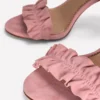 Pleat Detail Heeled Sandal Almond Pink Pleat Detail Heeled Sandal Almond Pink