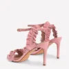 Pleat Detail Heeled Sandal Almond Pink Pleat Detail Heeled Sandal Almond Pink