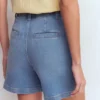 Pleat Front Denim Shorts Light Vintage Pleat Front Denim Shorts Light Vintage