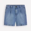Pleat Front Denim Shorts Light Vintage Pleat Front Denim Shorts Light Vintage