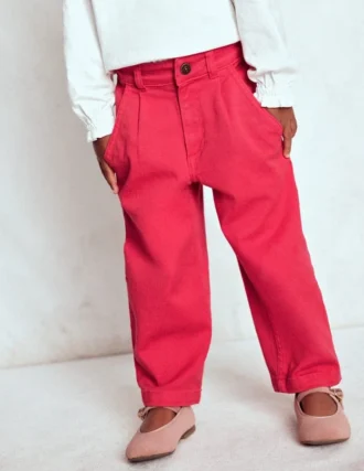 Pleat Jeans Raspberry Pink
