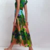 Pleat Ruffle Maxi Dress Multi, Garden Path Pleat Ruffle Maxi Dress Multi, Garden Path