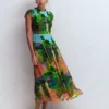 Pleat Ruffle Maxi Dress Multi, Garden Path Pleat Ruffle Maxi Dress Multi, Garden Path