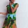 Pleat Ruffle Maxi Dress Multi, Garden Path Pleat Ruffle Maxi Dress Multi, Garden Path