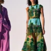 Pleat Ruffle Maxi Dress Multi, Garden Path Pleat Ruffle Maxi Dress Multi, Garden Path