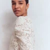 Pleat Sleeve Lace T-shirt Ivory Pleat Sleeve Lace T-shirt Ivory