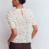 Pleat Sleeve Lace T-shirt Ivory Pleat Sleeve Lace T-shirt Ivory