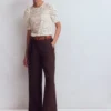 Pleat Sleeve Lace T-shirt Ivory Pleat Sleeve Lace T-shirt Ivory