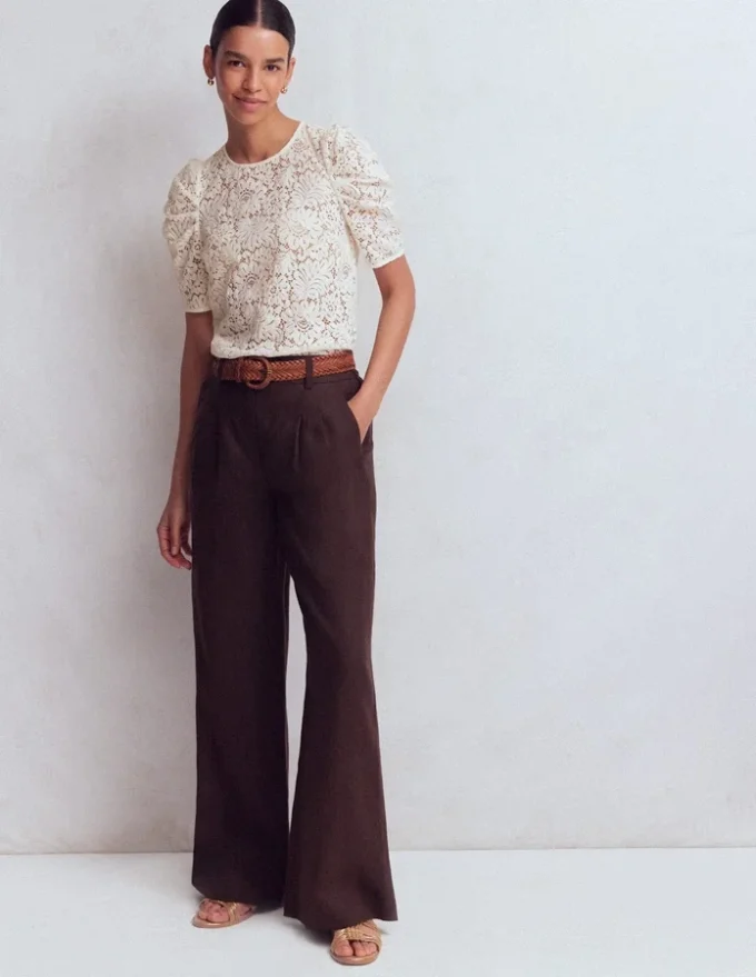 Pleat Sleeve Lace T-shirt Ivory Pleat Sleeve Lace T-shirt Ivory
