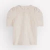 Pleat Sleeve Lace T-shirt Ivory Pleat Sleeve Lace T-shirt Ivory