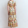 Pleat V-neck Dress Multi Meadow Flowers Pleat V-neck Dress Multi Meadow Flowers