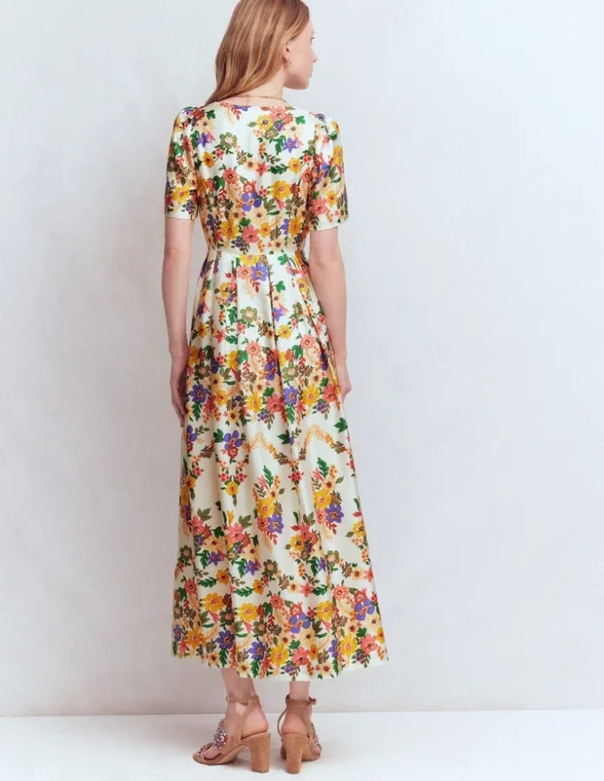 Pleat V-neck Dress Multi Meadow Flowers Pleat V-neck Dress Multi Meadow Flowers