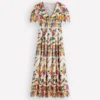 Pleat V-neck Dress Multi Meadow Flowers Pleat V-neck Dress Multi Meadow Flowers