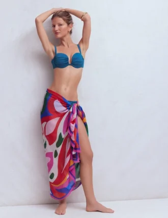 Pleated Cup Bikini Top Oceanside