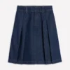 Pleated Denim Skirt Indigo Pleated Denim Skirt Indigo