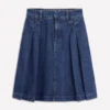 Pleated Denim Skirt Mid Wash Pleated Denim Skirt Mid Wash