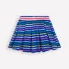 Pleated Jersey Skort Navy Rainbow Stripe Pleated Jersey Skort Navy Rainbow Stripe