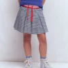 Pleated Jersey Skort Navy Stripe Pleated Jersey Skort Navy Stripe